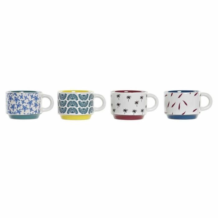 Ensemble de tasses Ã cafÃ© DKD Home Decor Multicouleur GrÃs (150 ml)