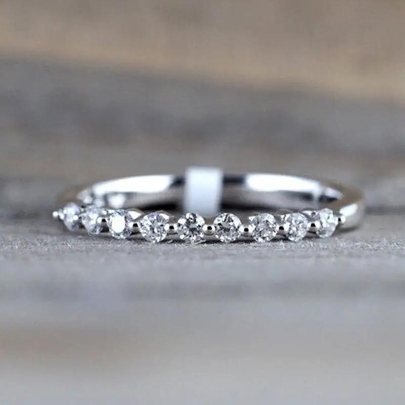 Cubic Zirconia Thin Rings for Women Wedding Engagement Accessories Minimalist Female Rings Statement Jewelry Drop Ship