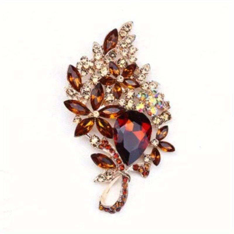 SKEDS Women Girls Luxury Rhinestone Large Size Pin Exquisite Fully Crystals Creative Women's Badges Banquet Brooch Jewelry