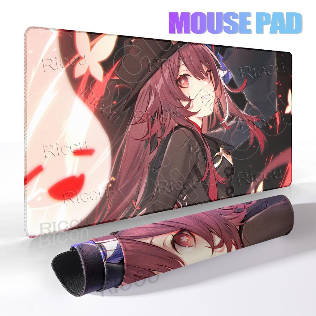 Extended Anime Kawaii Hu Tao Mousepad Non-slip Rubber Gaming Genshin Impact Mouse Pad Keyboard Professional Rugs Computer Carpet