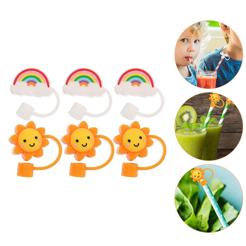 6pcs Straw Dust Plug Portable Child Straw Hat Cover