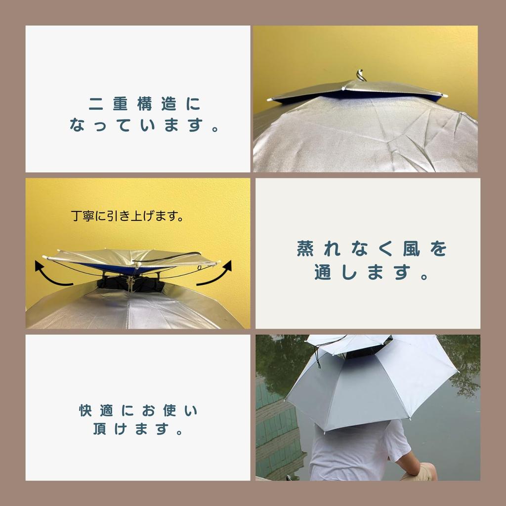 Fieldlabo Hands-Free Fishing Umbrella, Sun Umbrella, Hat Umbrella, Perfect for Fishing, Gardening, Photography, and Outdoor Work! (Set of 3)