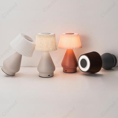 Abajur de Tecido LED Criativo Luz Noturna com Dimmer por Toque Porta de Carregamento USB Lâmpada de Cabeceira para Quarto Iluminação Interna para Sala de Estar Estudo