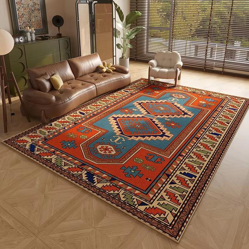 Persian Style Carpets for Living Room Anti-slip Cloakroom Rug American Bedroom Decor Retro Carpet Washable Study Soft Floor Mat