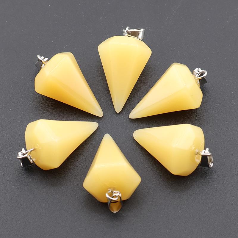 Natural Crystal Faceted Hexagonal Prism Pendant for DIY Necklaces and Earrings 20*12mm