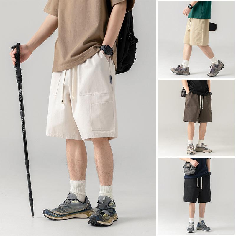 Tooling Shorts Man's Summer Japanese Thin Sports Casual Pants Man's Big Pocket Loose Five-point Pants