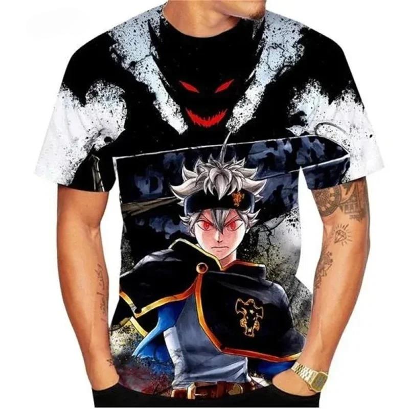Man's Casual Short Sleeve T-Shirt Anime Black Clover 3D Print Tops Streetwear Cool Tees Parent Adult Clothing Short Sleeve