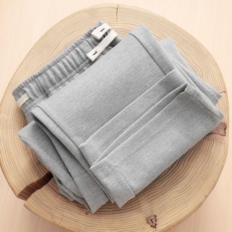 Heavyweight American-Style Grey-Green Straight-Leg Sweatpants for Women, 350G Twill Xinjiang Cotton, Casual Autumn Wear