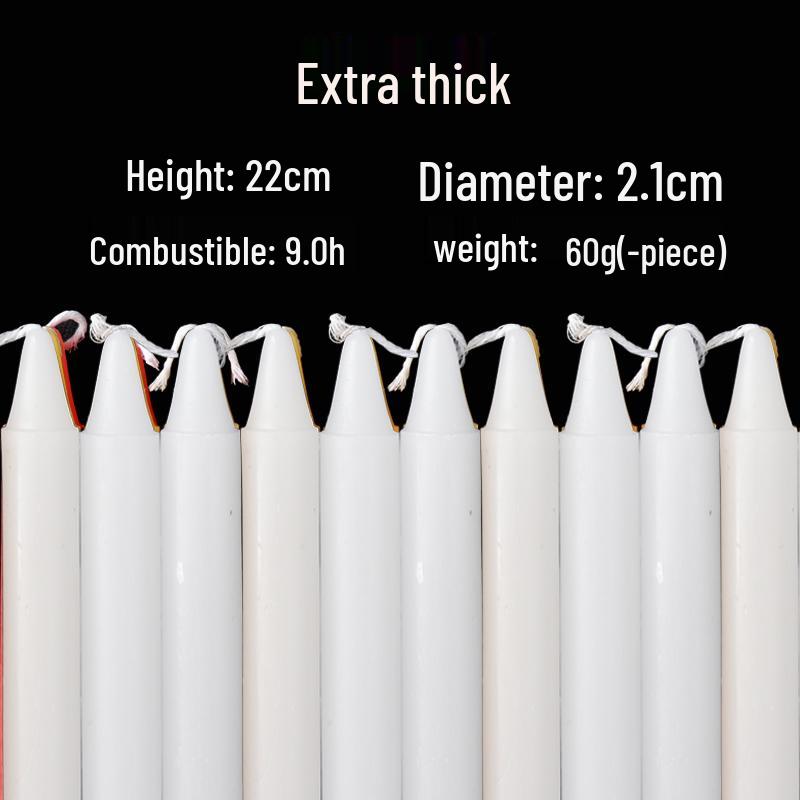 Red and White Long-Burning Smokeless & Odorless Emergency Candles for Power Outages & Disaster Prevention with Silk Flowers