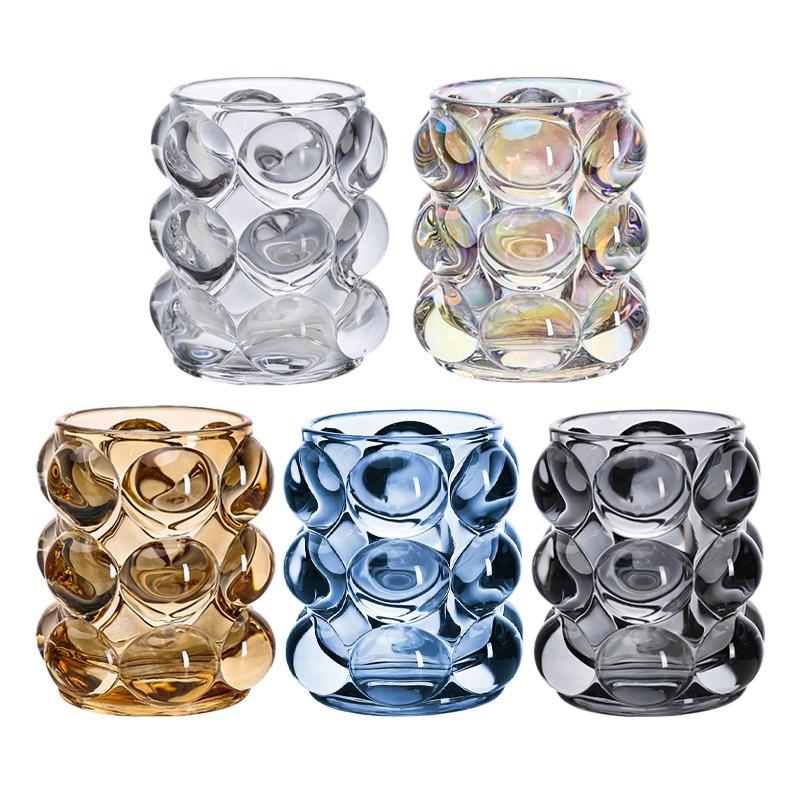 Irisierender Blasen-Glas-Kerzenhalter, Vintage-Textur-Vase für Heimdekoration & Hochzeits-Tischdekorationen