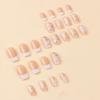 24-Piece Minimalist White French Flower Glitter Press-On Nails with 3D Rhinestones
