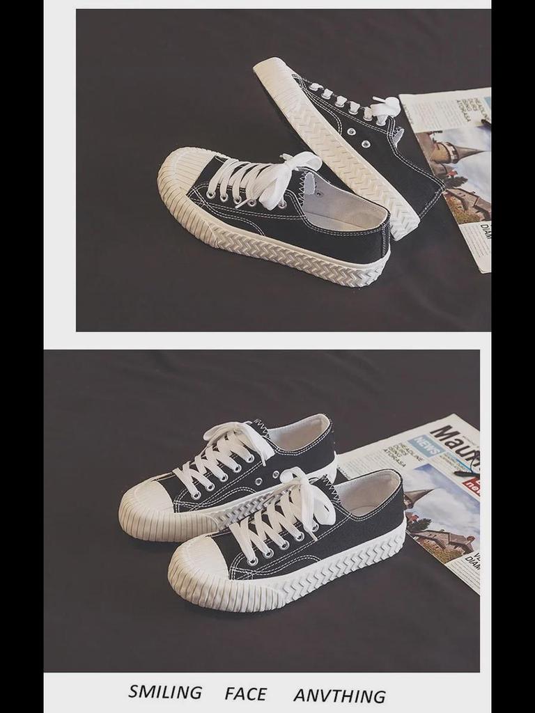 Korean Caramel Biscuit Canvas Sneakers, Ulzzang Hong Kong-Flavored Harajuku Style, Retro 1970s All-Match, E29.