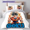 Son Goku Muster Bettwäsche, Steppbett Set Bettbezug Kissenbezug Zuhause Geburtstagsgeschenk (1 Bettbezug + 2 Kissenbezüge, ohne Füllung)