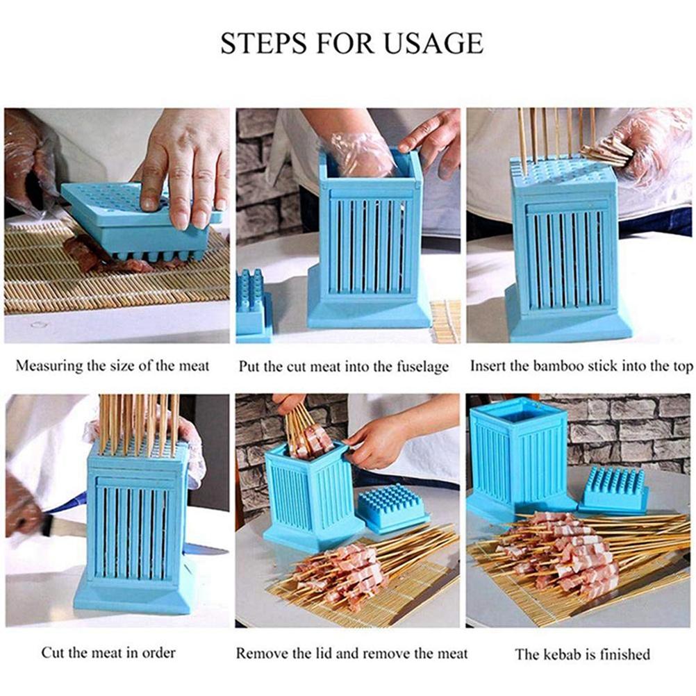 Barbecue Meat Skewer Tool Plastic Meat Skewer Device Portable Barbecue Kebab Maker