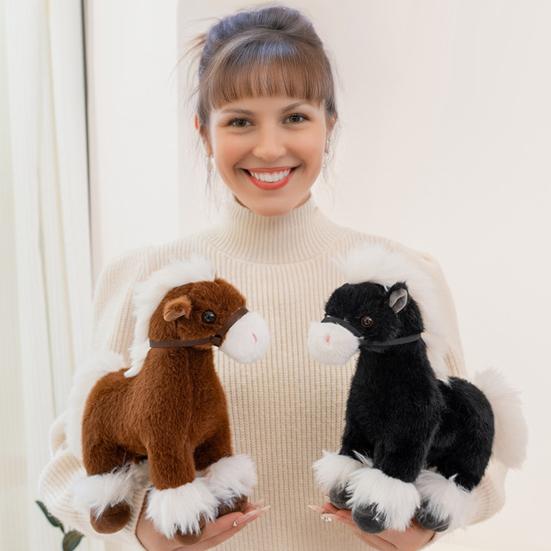Horse Doll 2026 Good Luck In Year of The Horse Doll High Simulation Russian War Horse Shape PP Cotton Filling Zodiac Pony Figurine