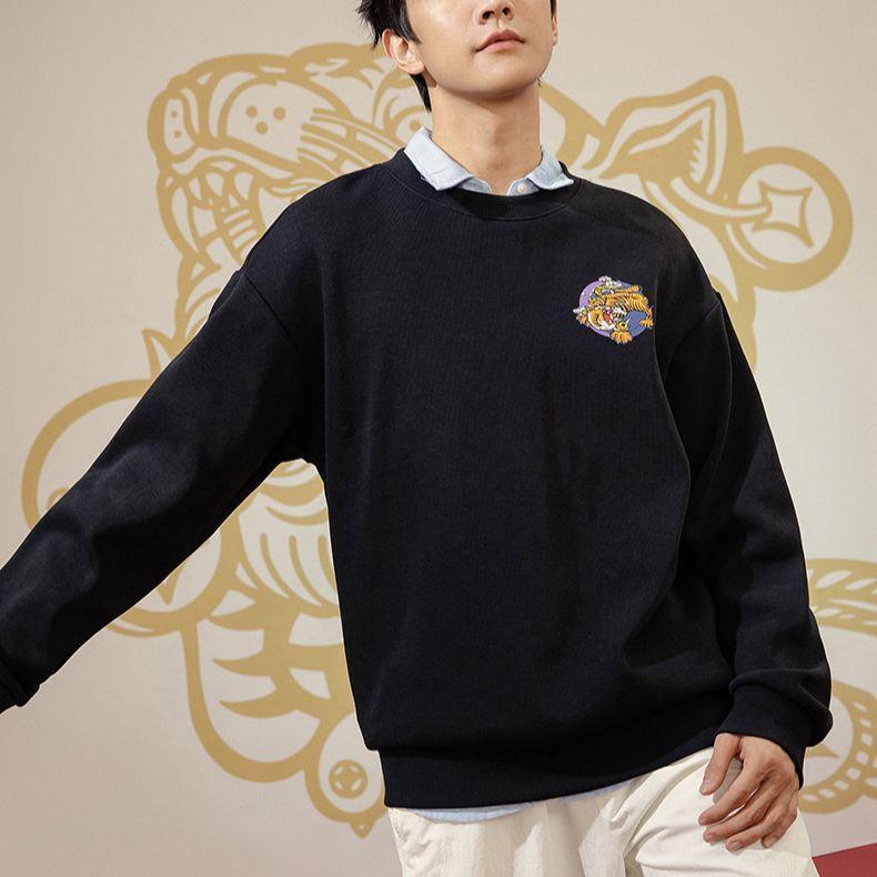 Anta Life Series Tiger Hoodie Unisex Hoodies Black 952218703-1