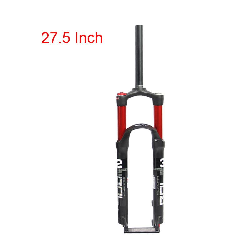 Bolany Mountain Bike Fork Suspension Double Airbag, Red Bike Front Straight Tube, Shock Absorber, Magnesium Alloy, Bike Accessor