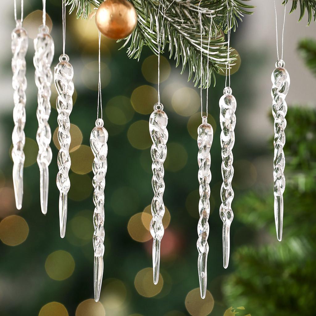 Tree Christmas Decor Snowflake Hangings Ornaments Set Ice Pendant Sculpture