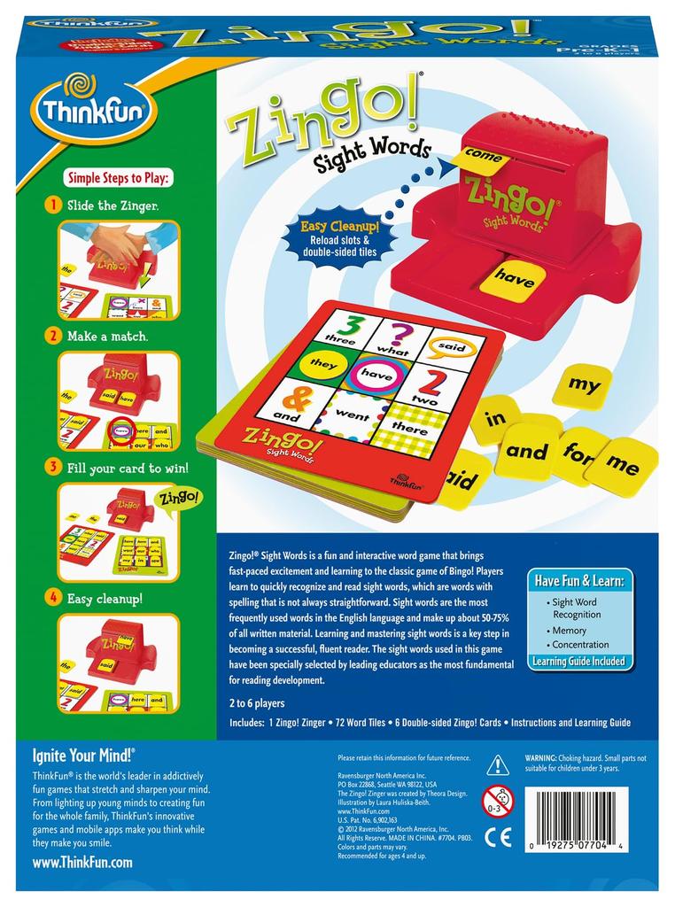 ThinkFun 7703 A Game To Develop English Skills Japanese Instruction Manual Included Ages 4 and Up "Jingo 1-2-3" (multilingual Skills)