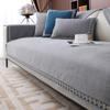 Light Luxury High-Grade Sofa Seat Cushion Four Seasons Universal Towel Cotton Fabrics Linen Cover Solid Color Full Covered Cover Summer Non-Slip