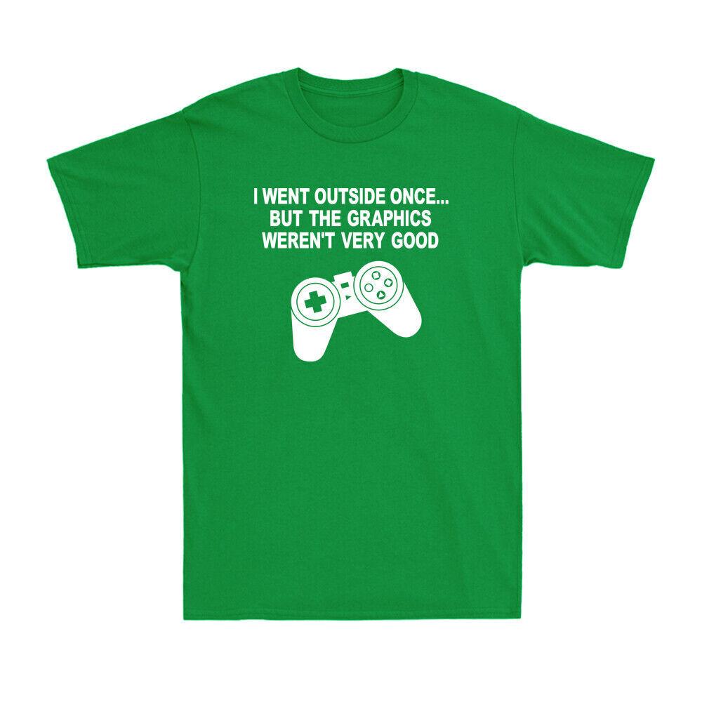 Video Game I Went Outside Once Graphics Funny Gamer Gaming Gift Men T-shirt L