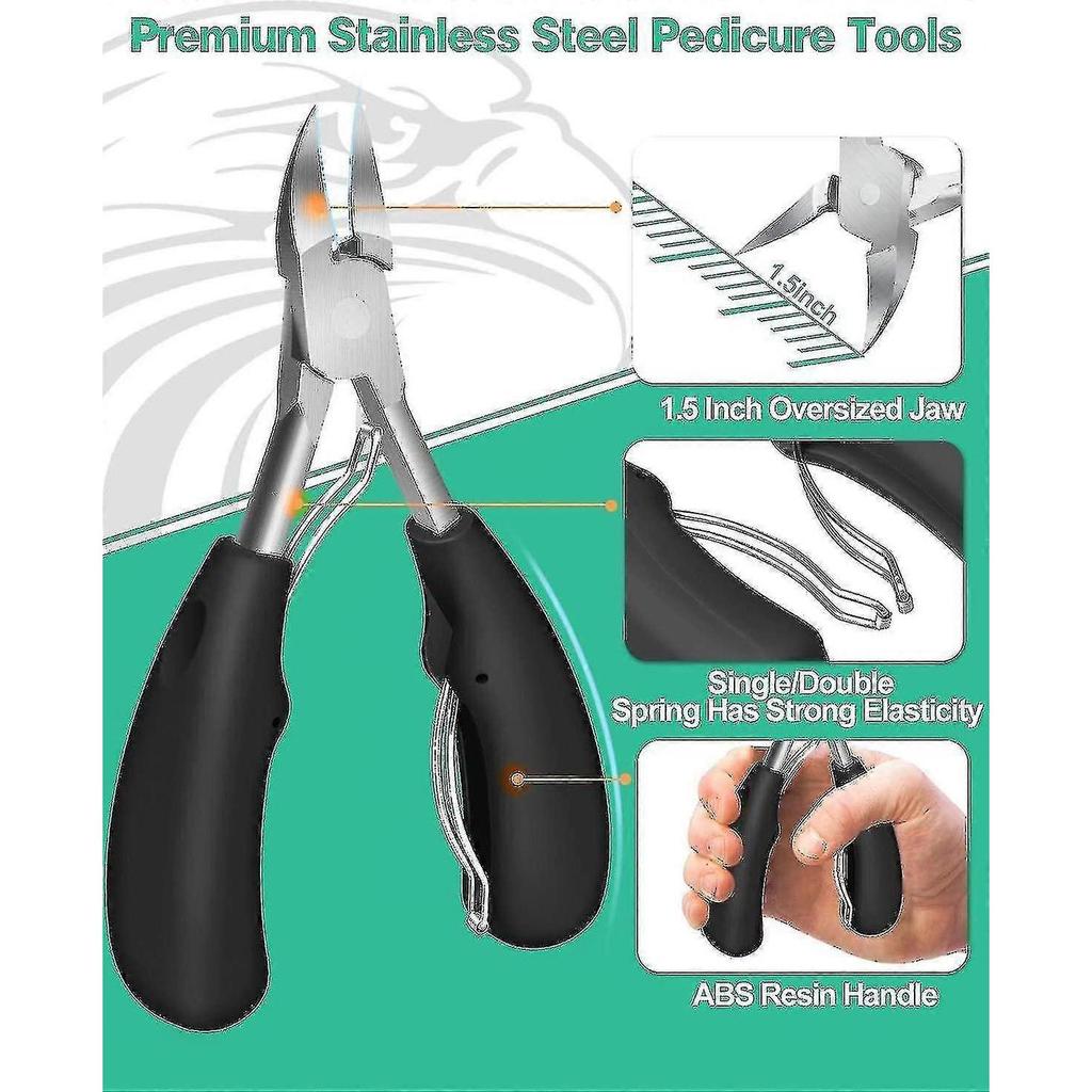 Toenail Clippers For Thick Nails And Ingrown Nails For Seniors - Stainless Steel Soft Grip Nail Clippers With Nail File