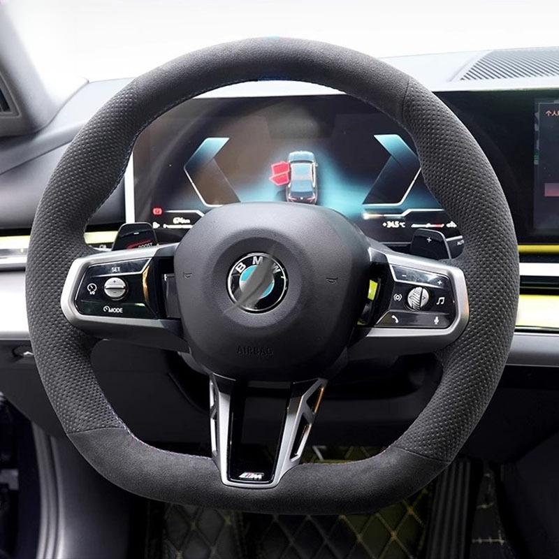

Hand Stitched High quality suede Car Steering Wheel Cover For BMW New 5 Series i5 G60 2024 2025