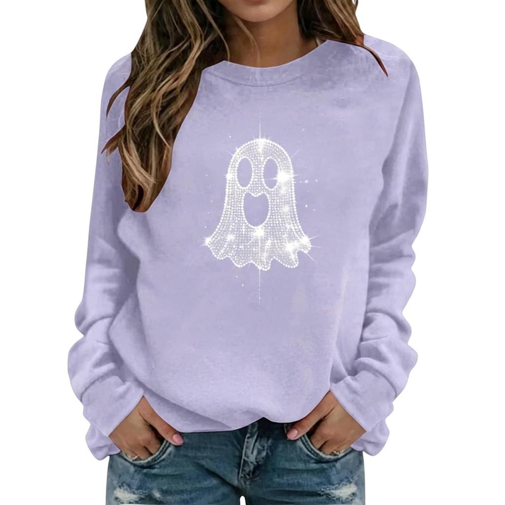 Women's Fashionable and Casual Halloween Print Pullover Hoodie