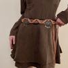 Vintage ethnic wind wood bead woven fringed waist chain bohemian belt clothing