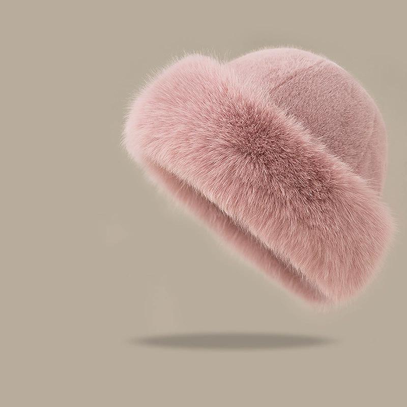 WTEMPO Men's Autumn Winter Outdoor Plush Faux Fur Ear Protection Hats Couple Windproof Cold-proof Warm Hats Cycling Skiing Hats