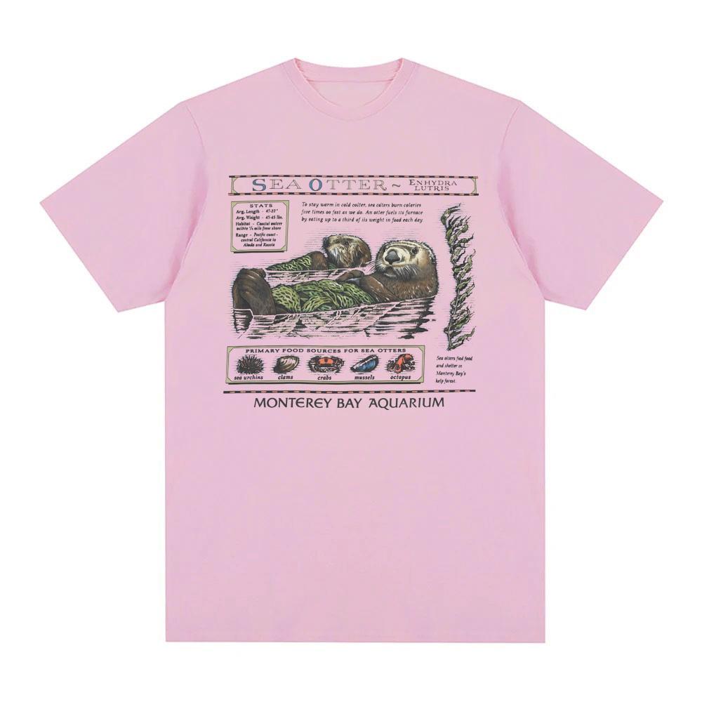 Monterey Bay Aquarium Sea Otter T-Shirt Otter Merch Shirt Unisex Casual Crew Neck Short Sleeve Graphic Tee Fashion T Shirts