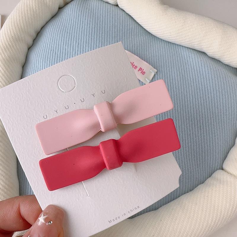 Pink Series Cute Bow Hair Clip for Girls - Small Duckbill Clip for Bangs