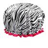 Leopard Print Waterproof Shower Cap Double Layer Elastic Hair Cover Reusable Bathroom Accessories