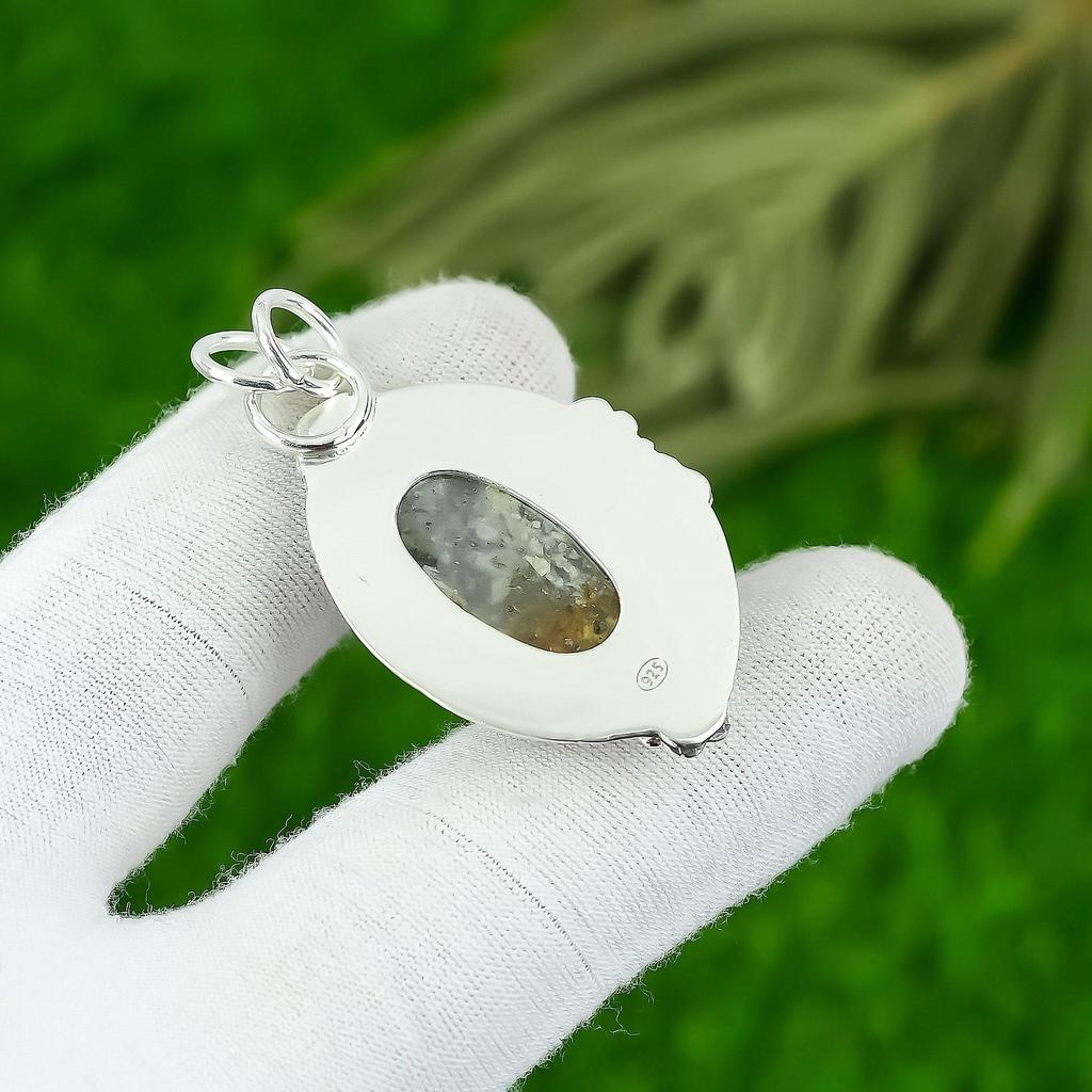 Birthday Gift For Her Natural Black Sunstone Gemstone Pendant 925 Silver