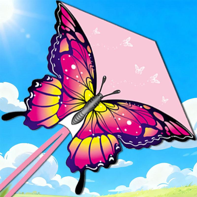 Pink Cartoon Long-tailed Butterfly Kite