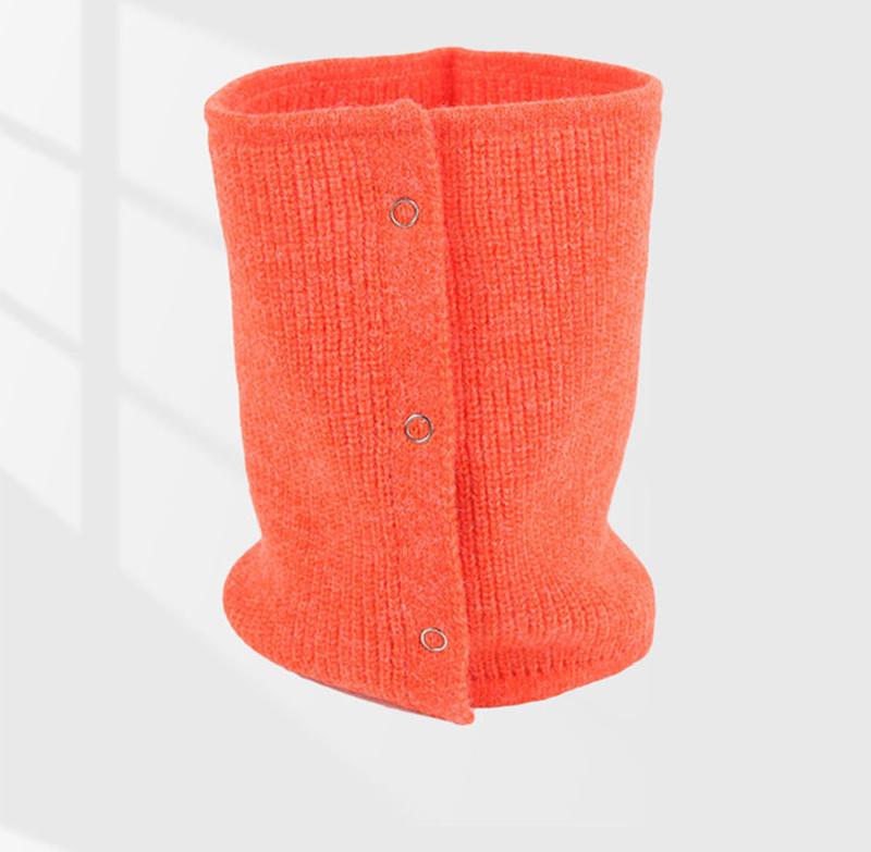 

Man Hedging Fake Collar Elastic Hooded Woolen Neck Guard Bib Pullover For Woman S Single Loop Knit Button Folded Warm Scarf T39