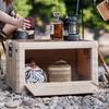 Baulone Pieghevole da Esterno con Coperchio in Legno per Campeggio e Picnic