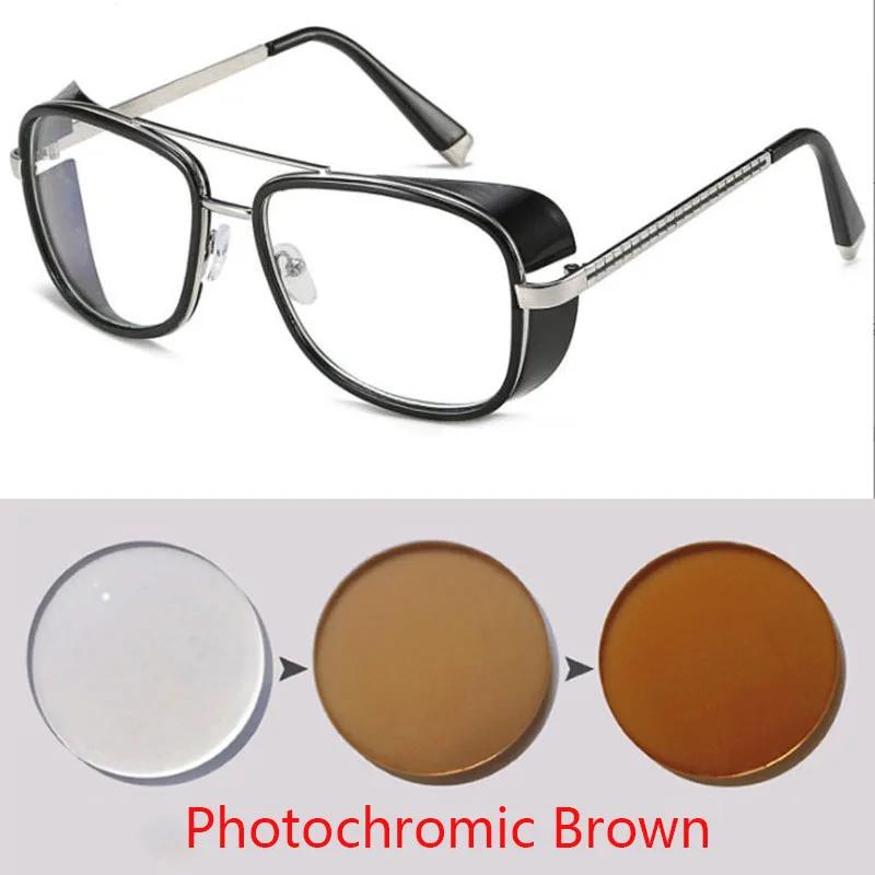Men Vintage Metal Sunglasses Women Square Steampunk Sun Glasses -1.0 -2.0 -3.0 To -6.0