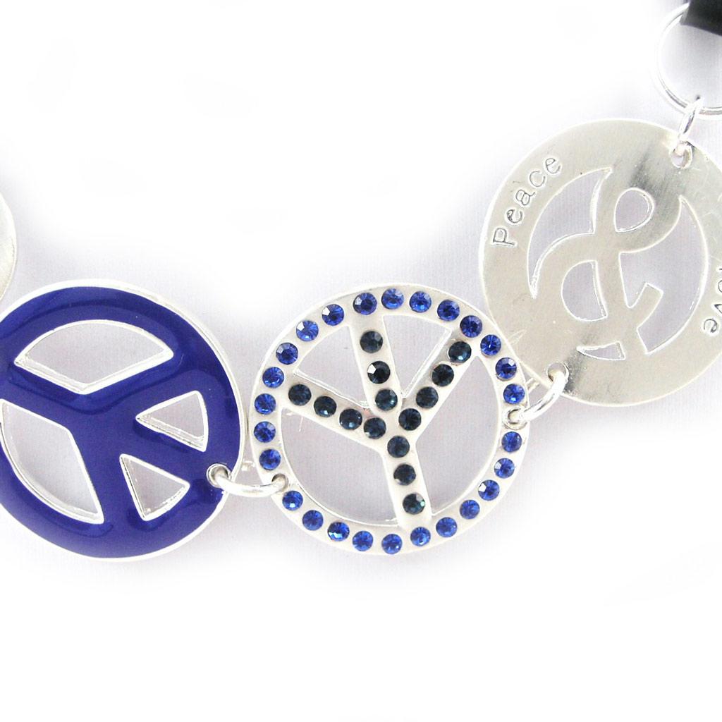 NOA [G5886] – Blaue Designer-Halskette „Peace“.