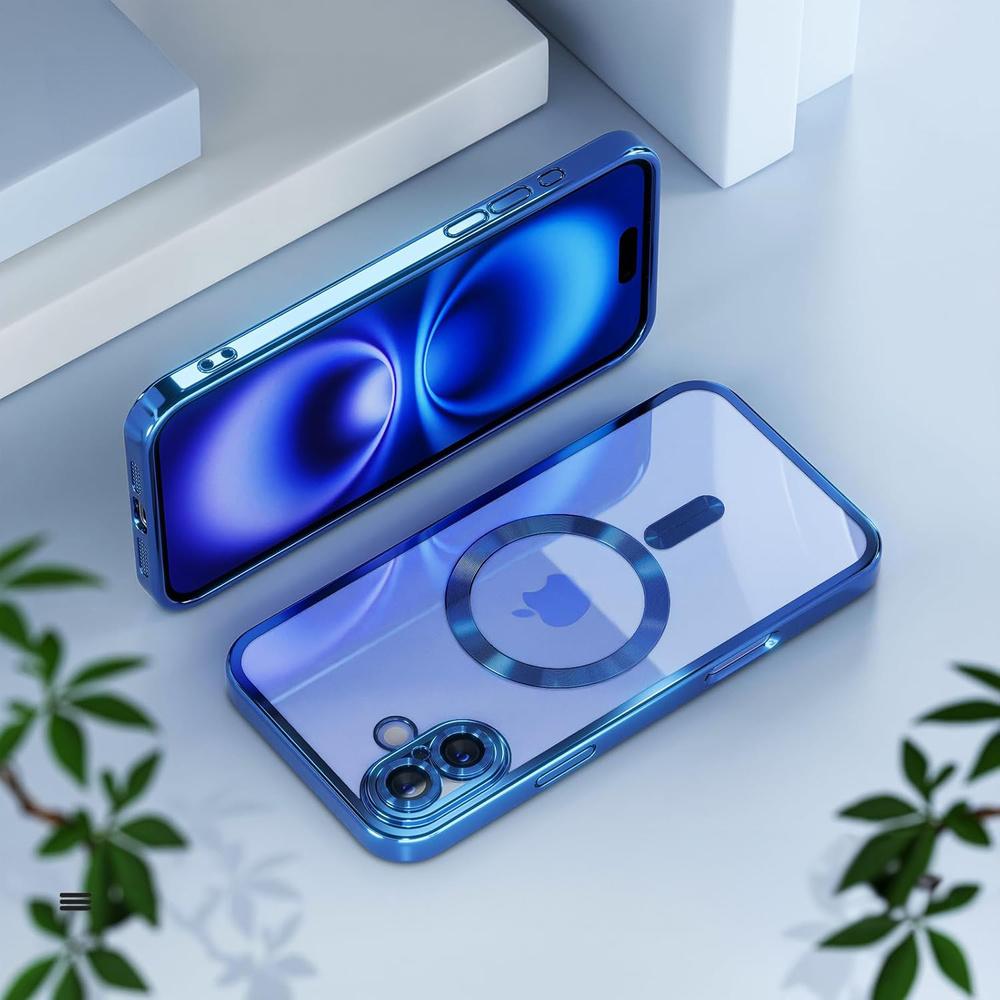 iPhone 16 Case, Electro MagSafe, Blue + Screen Protector
