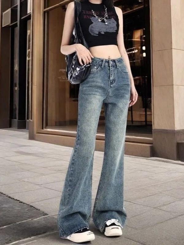 2026 Retro High-Waist Slimming Wide-Leg Jeans: Spring & Autumn Style for Long Legs