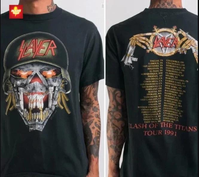 Vintage 1991 Slayer Clash Of The Titans Tour T-Shirt L