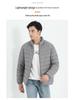 Men's Lightweight Stand Collar Down Jacket - Warm Short Ribbed Style for Autumn/Winter.
