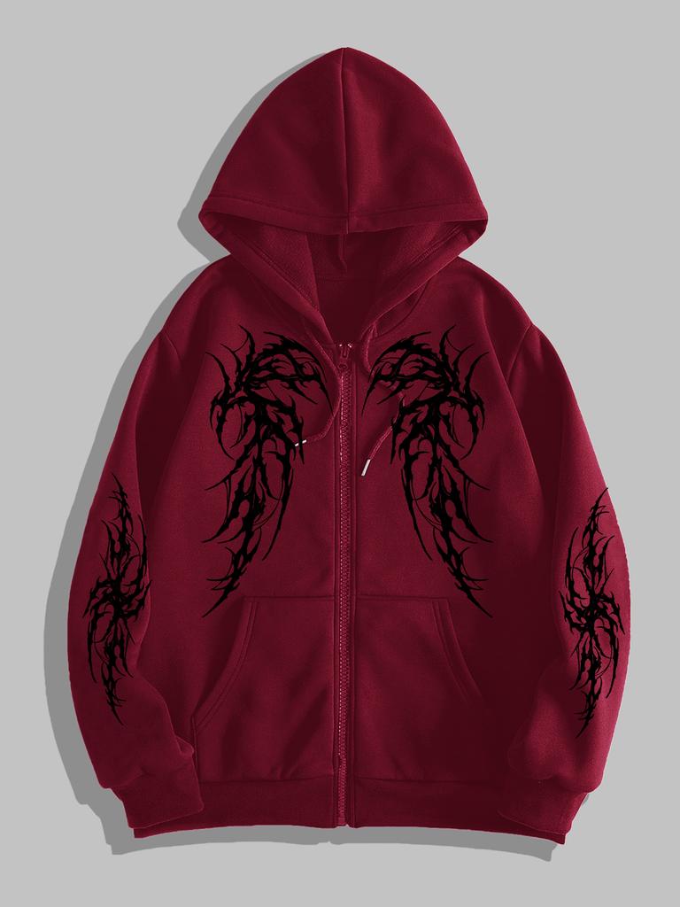 Moletom com Zíper Masculino - Moletons para Homens Y2K Vintage Manga Longa Moletom Streetwear Pulôver com Bolso