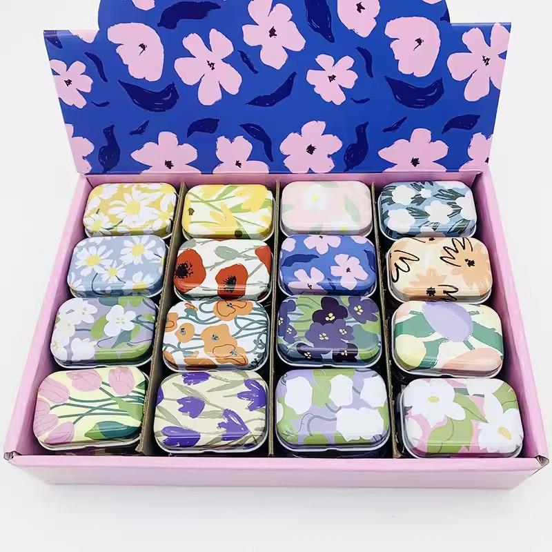 32Pcs(1Box) Cute Mini Tin Metal Box Sealed Pill Box Jewelry Candy Box Small Storage Cans Coin Earrings Headphones Gift Boxes