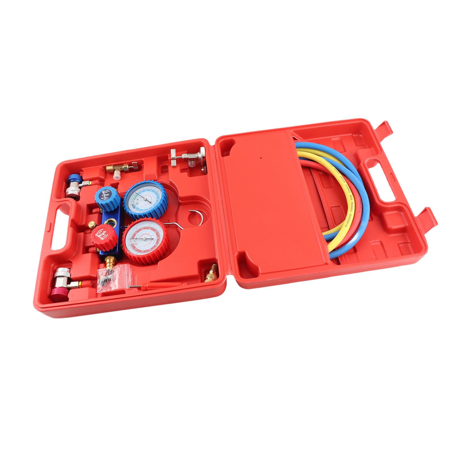 

R134a Air Conditioner A C Manifold Gauge Set with 5ft Charging Hose Tool