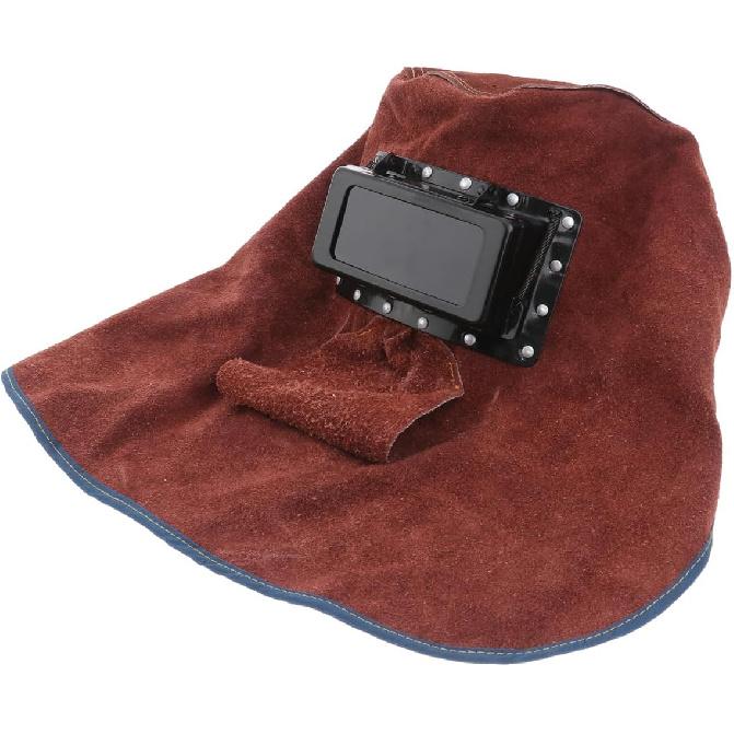Welding Helmet Mask with Lens: Adjustable Welding Helmet Protection Mask, Sweat Absorption, Breathable Leather Welding Hood Work Hat for Welding