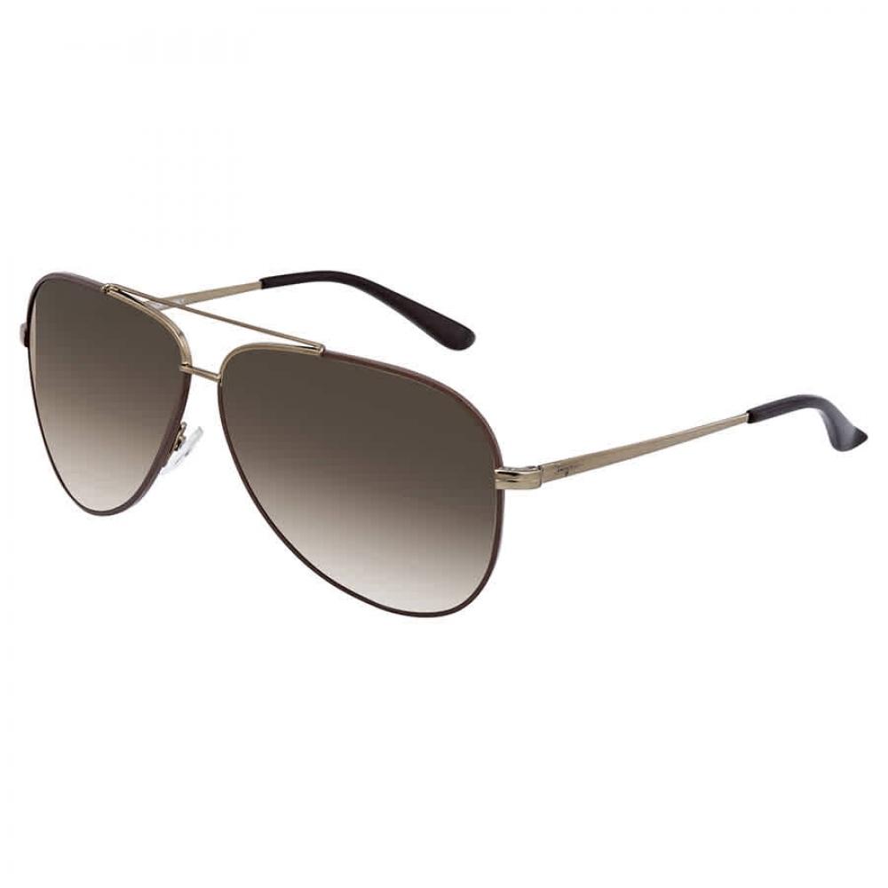 Salvatore Ferragamo Brown Pilot Unisex Sunglasses Sf131s 211 60 Multi