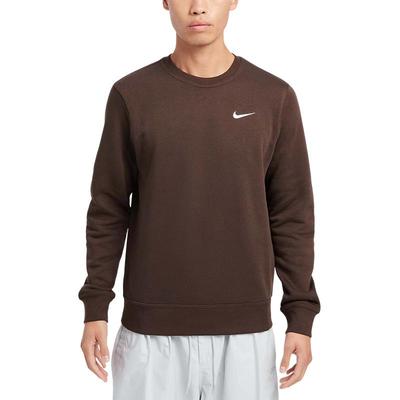 Logo Desenli Yuvarlak Yaka Kazak Uzun Kollu Sweatshirt Erkek sweatshirt Kahverengi 623459-237