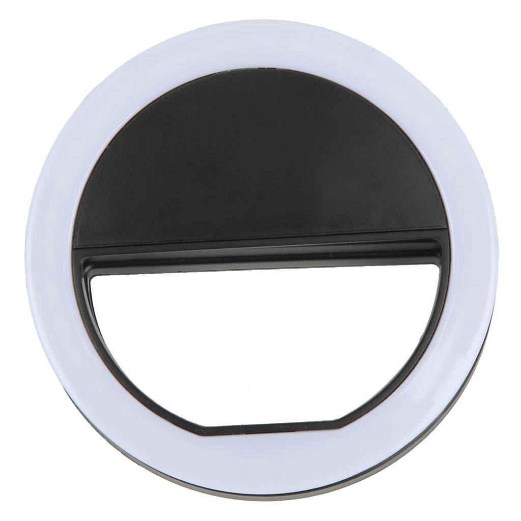 Selfie Ring Light 360 Degrees Lighting Soft Glareless Light 0.4in Thick Clamp Widely Used Mini Ring Light for Live